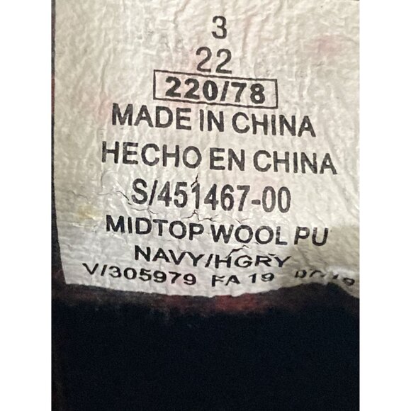 Old Navy Kids Size 3 Navy Gray Midtop Wool PU Sneakers - Picture 8 of 8